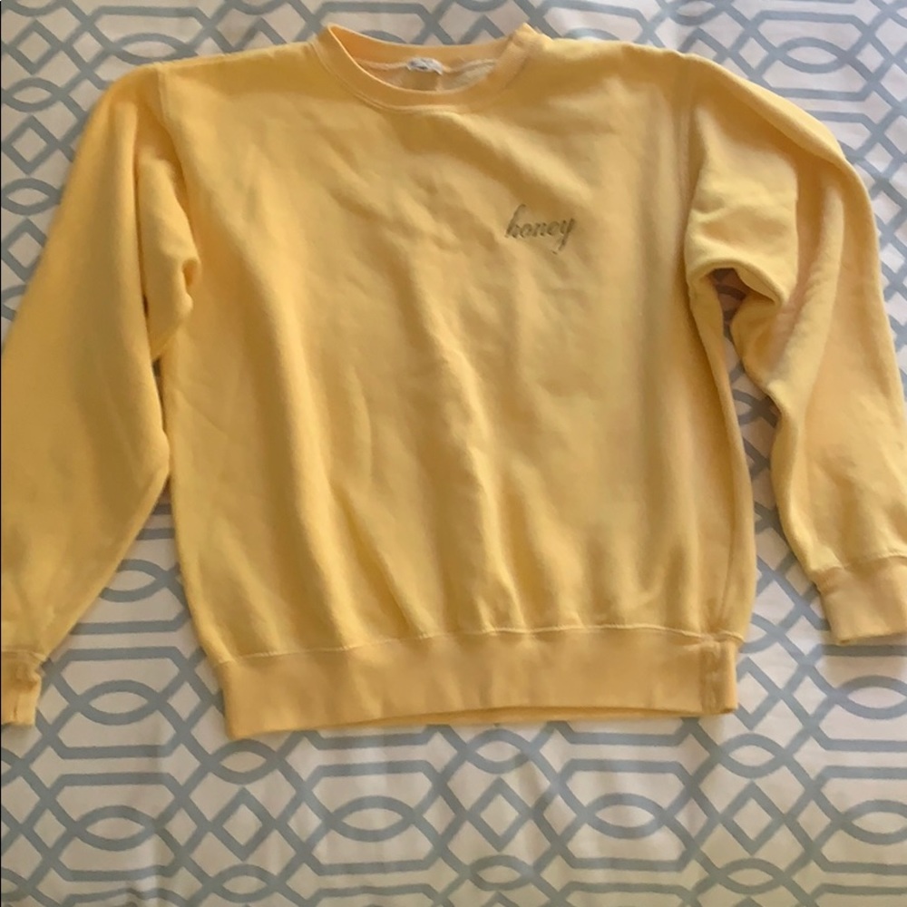 Brandy Melville yellow honey crew neck